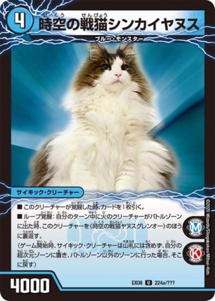 画像1: ［状態B］時空の戦猫シンカイヤヌス/時空の戦猫ヤヌスグレンオー/【水文明】《DMEX08 224/???》 (1)